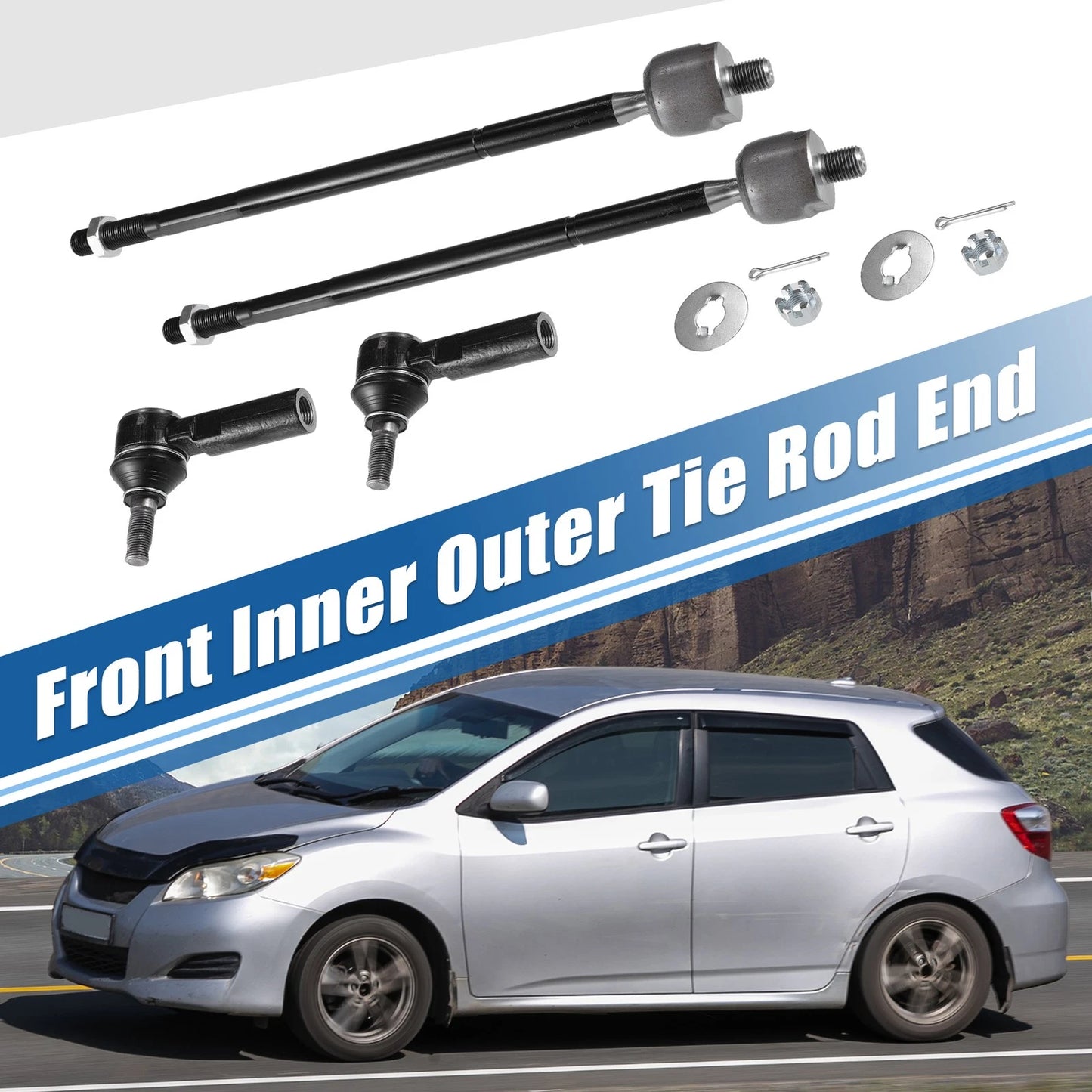 4 Pcs Tie Rod End Links for Toyota Matrix (2003-2008)