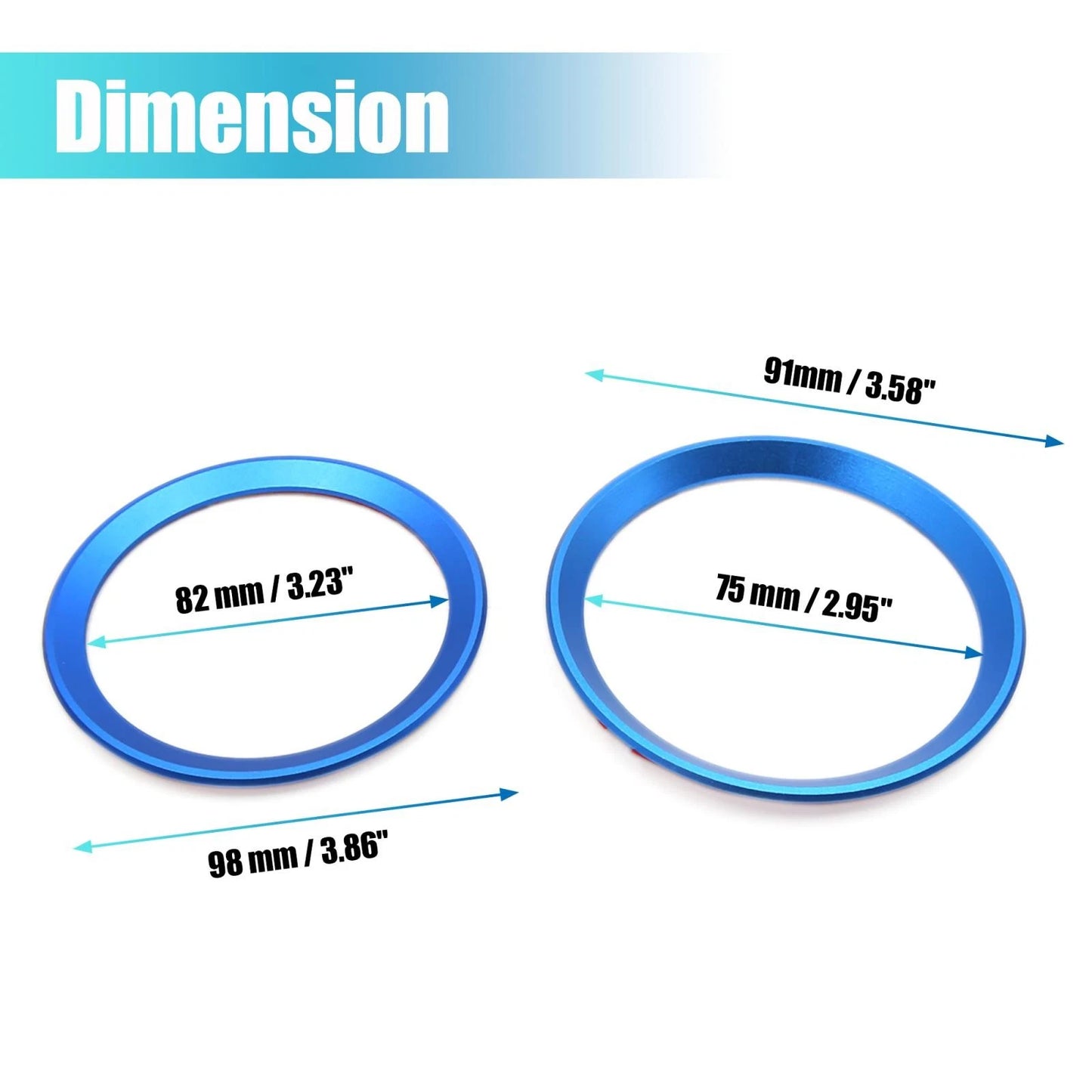 2 x Car Front Rear Emblem Ring Cover Trim for BMW 3 Series (2012-2019)