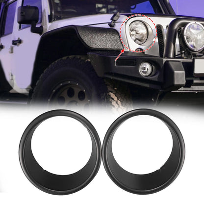 Exterior Front Headlight Cover Trim Sticker for Jeep Wrangler (2007-2017)