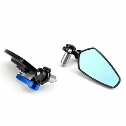 7/8" Blue Aluminum Handlebar End Mirrors for Motorcycle F2