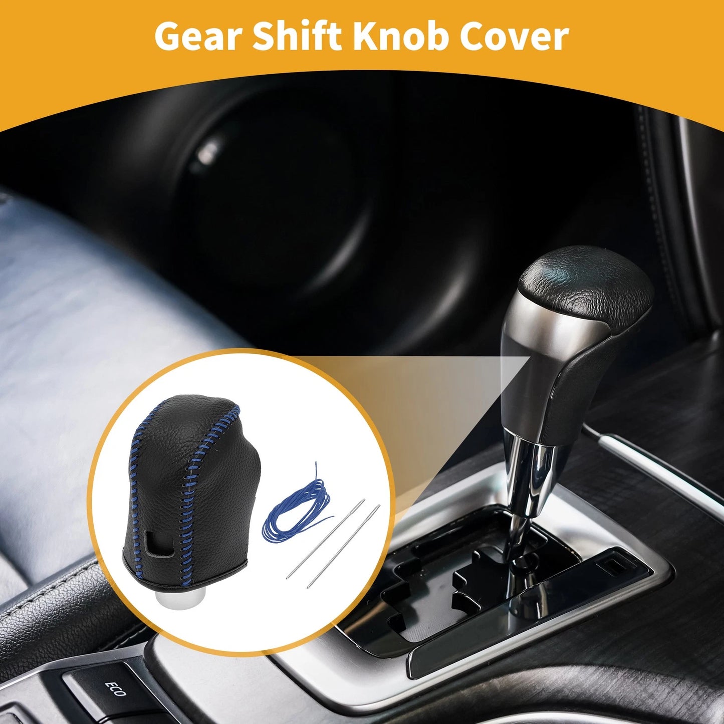 Car Gear Shift Knob Cover for Nissan Altima (2019-2024) Pebbled Black Blue