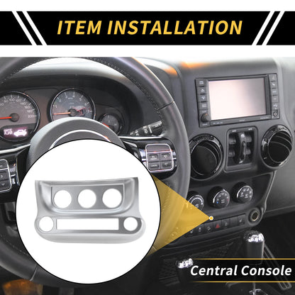 AC Switch Control Cover Trim for Jeep Wrangler JK JKU (2011-2017) Silver Tone