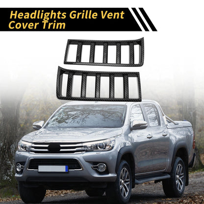 Carbon Fiber Headlight Grille Vent Cover for Toyota Tundra (2022-2024)
