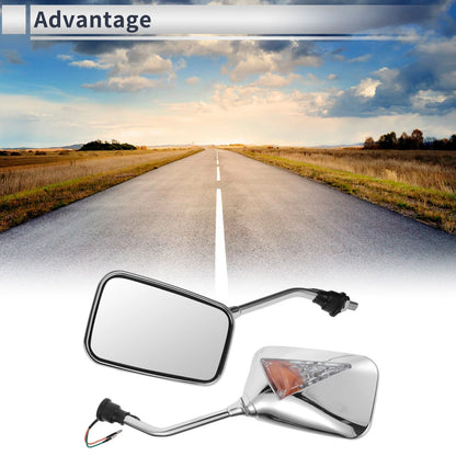 2 x Rear View Mirrors Handlebar Chrome Silver Tone Iron for M10