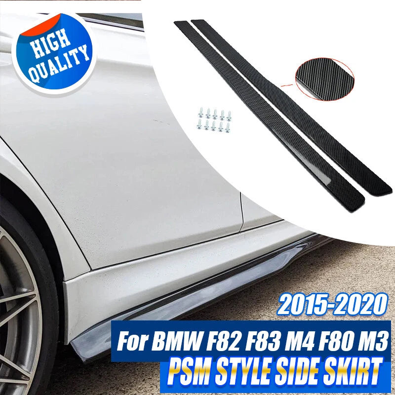 Carbon Black Side Skirt Extensions for BMW F80 M3 F82 F83 M4 (2015-2020)