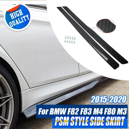 Carbon Black Side Skirt Extensions for BMW F80 M3 F82 F83 M4 (2015-2020)