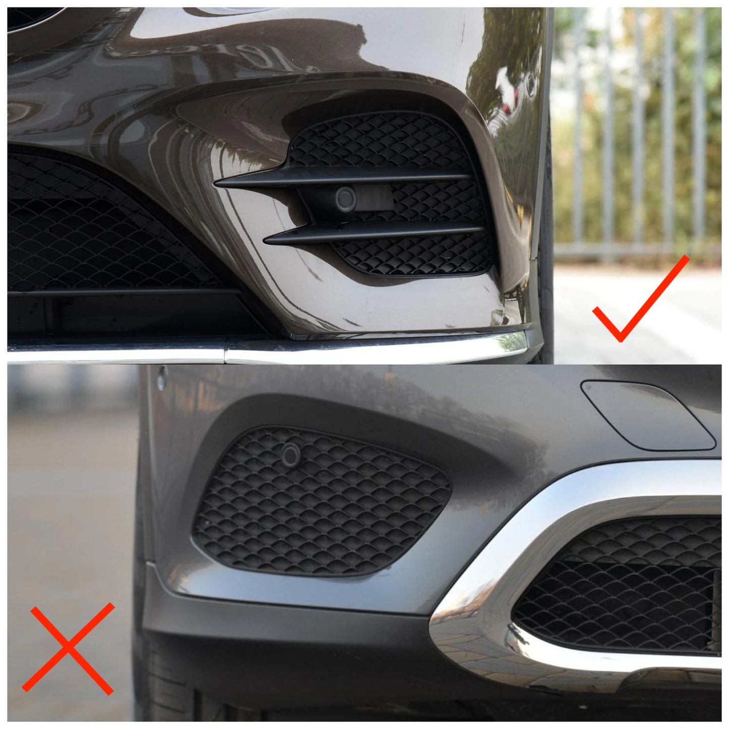Front Fog Light Grilles Cover Trim for Mercedes-Benz GLC X253 (2016-2019)