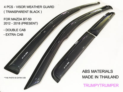 Visor Rain Shield Wind Deflector for Mazda BT-50 2012-2019