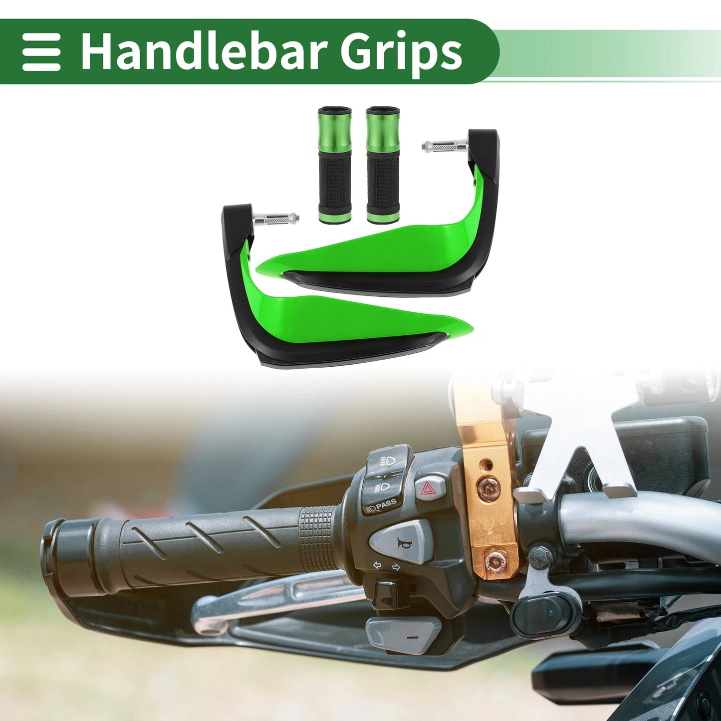 Hand Grips Cover Kit Diamond Pattern Green for Motorcycle