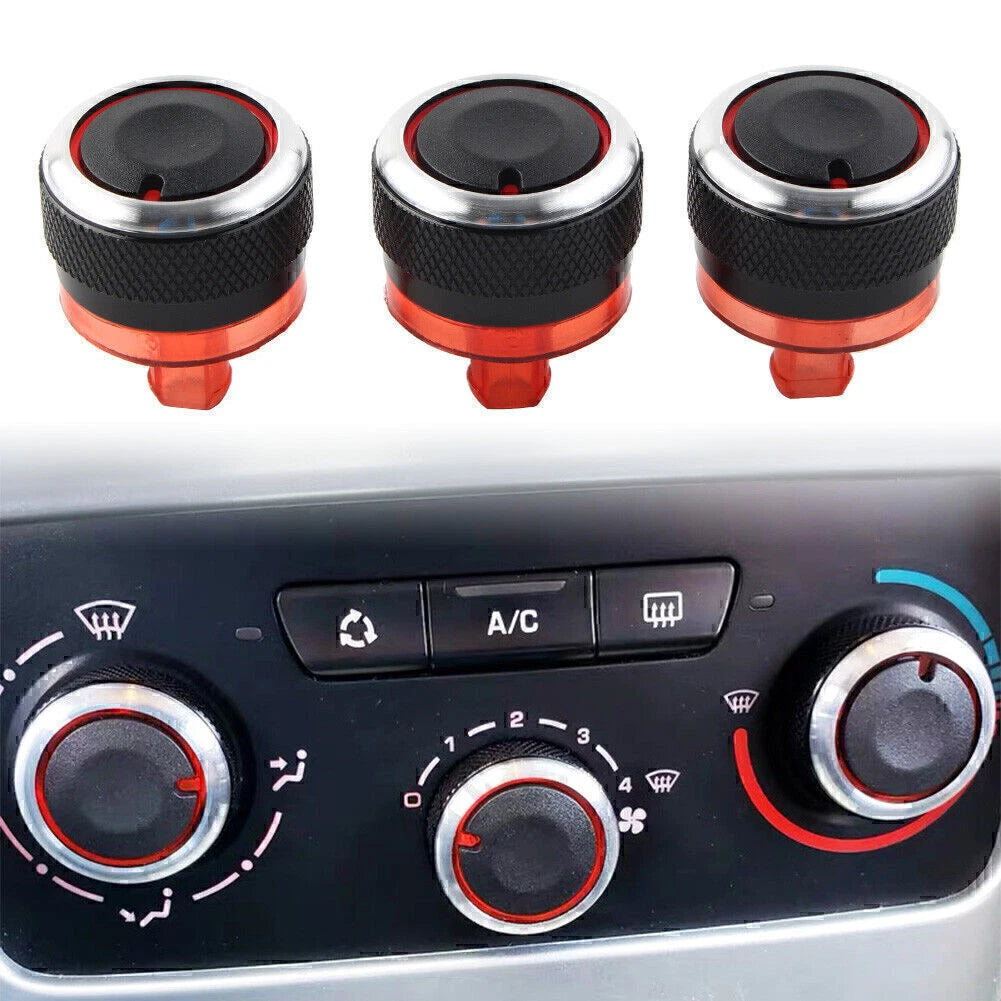 3 x ABS Switch Knob Heater Buttons A/C Covers for Peugeot 206 207 C2 (2000-2010)