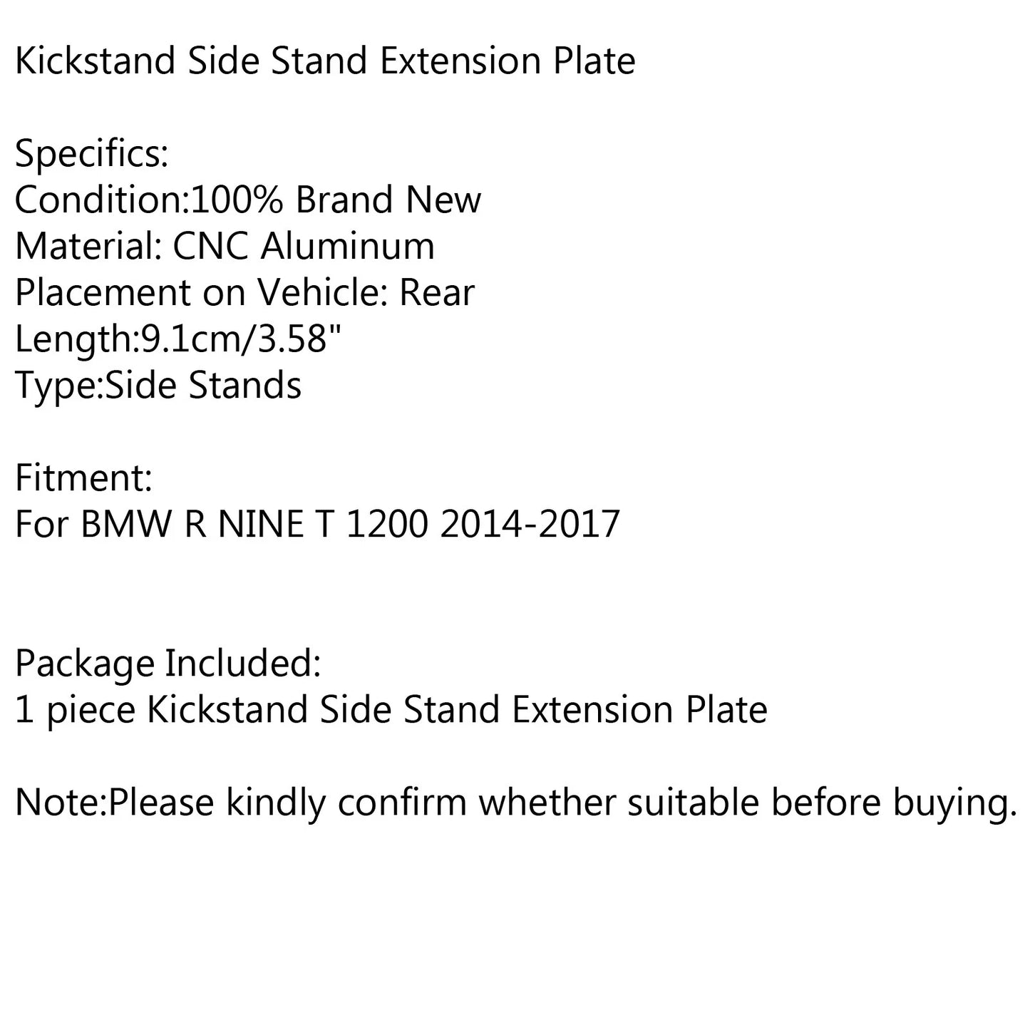 Side Stand Extension for BMW R Nine T (2014-2017) R1200RT (2004-2013) Grey