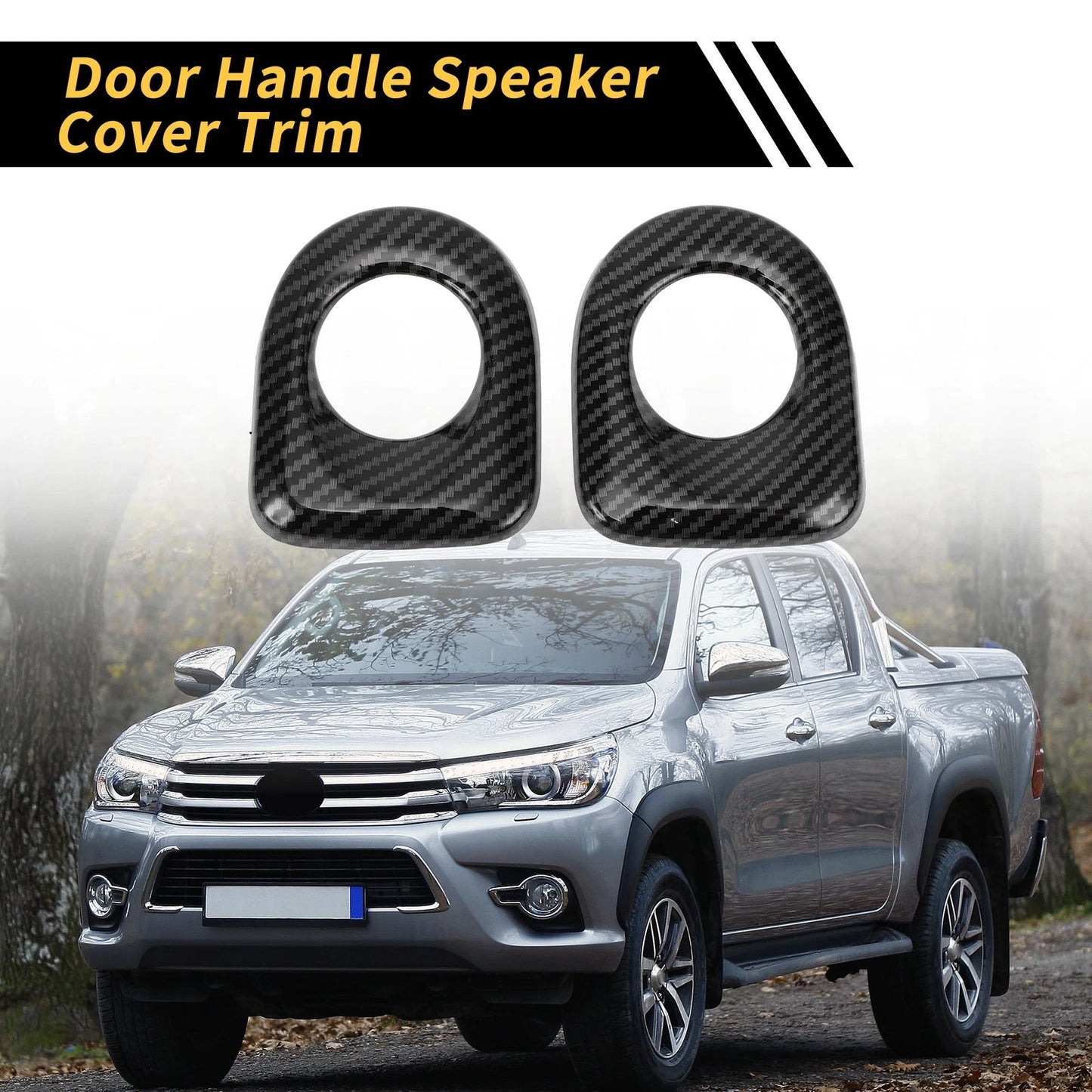 Carbon Fiber Rear Door Handle Speaker Cover Set for Toyota Tundra (2014-2021)