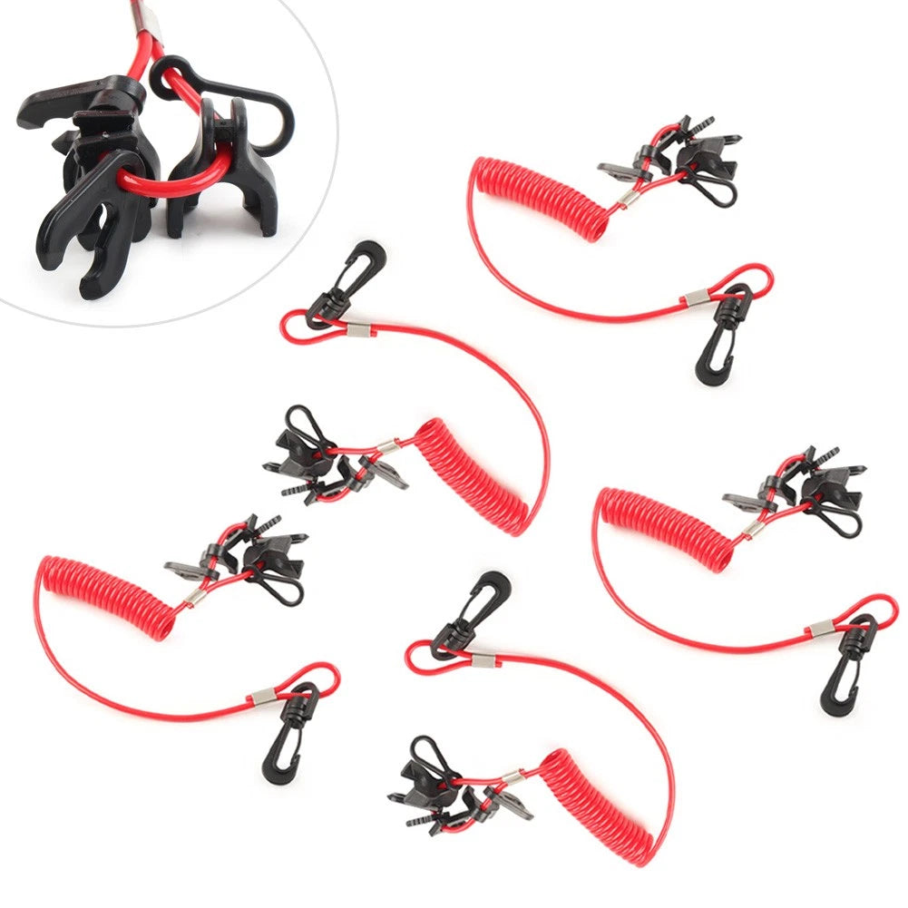 5x Red Universal Boat Kill Switch Key Set for Johnson, Evinrude, Mercury