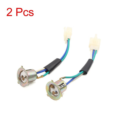 2 x 3 Pins Motorcycle Headlight Light Wires Harness Connector Sockets for DY100