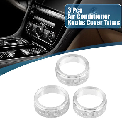 Air Conditioner Knobs for Jeep Wrangler JL JLU 2018-2022 Silver Tone (Set of 3)