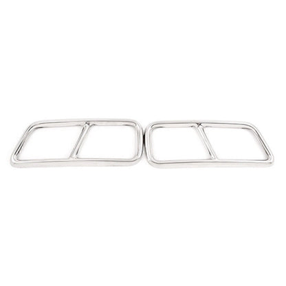 Silver Rear Exhaust Muffler Tail Pipe Covers for Cadillac XT5 (2016-2020)