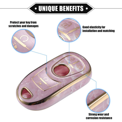 6 Buttons Remote Smart Key Fob Cover Case for Buick Enclave Verano TPU Pink