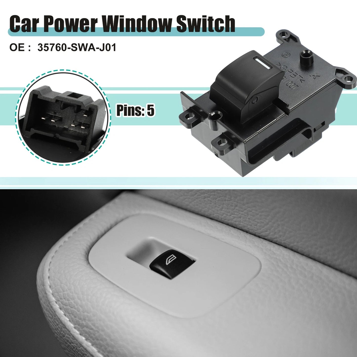 Passenger Side Power Window Switch for Honda CR-V 2.4L (2007-2009)