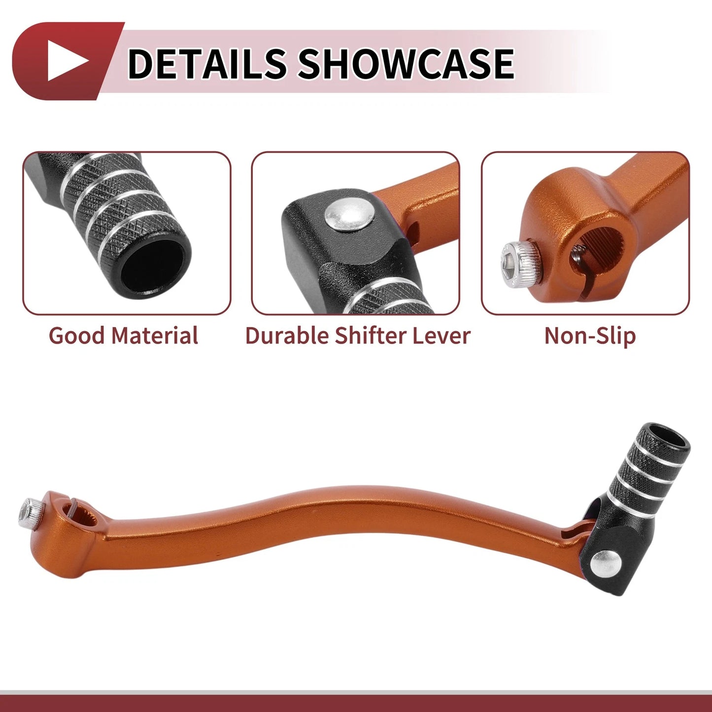 Folding Gear Shifter Lever for Kayo T6 Orange Black