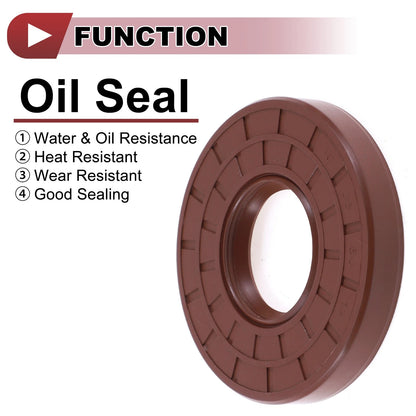 Oil Seal / 2 Pcs / Seal Ring Rotary Shaft Seal FKM Rubber 35x80x12mm Brown for Make Model