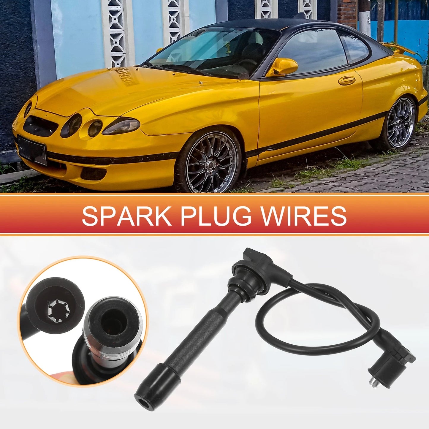 4pcs Spark Plug Wire Ignition Coil Cable for Hyundai Elantra (2011-2016)