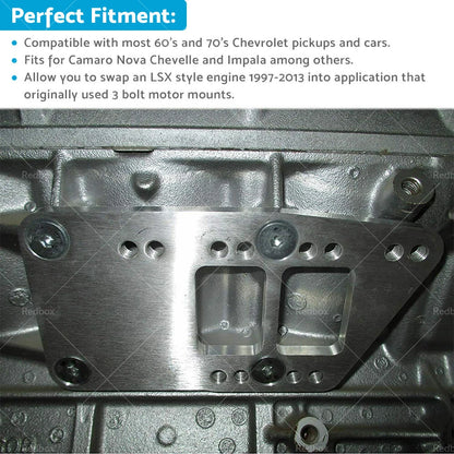 LS Engine Conversion Motor Mounts Adapter Plates for Chevy SBC