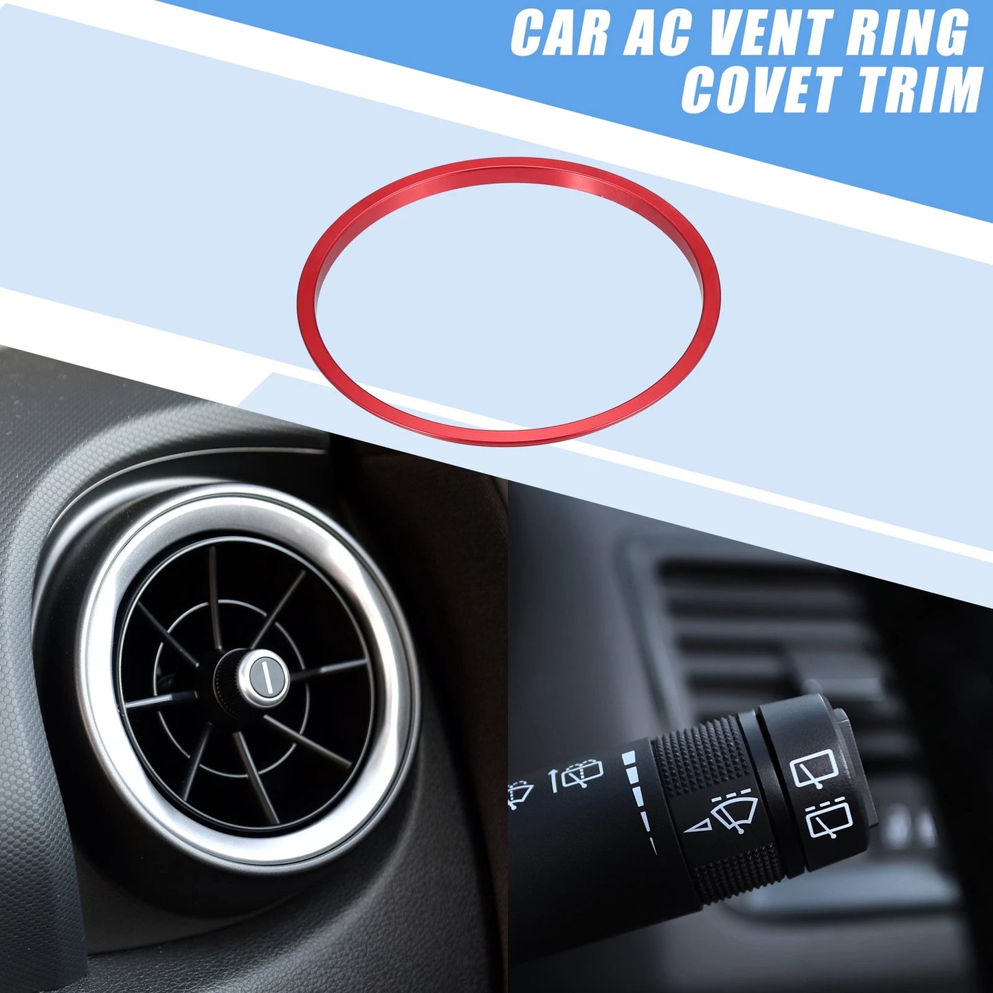 4 Pcs AC Vent Ring Cover Trim for Toyota Tacoma (2016-2024) Aluminum Red