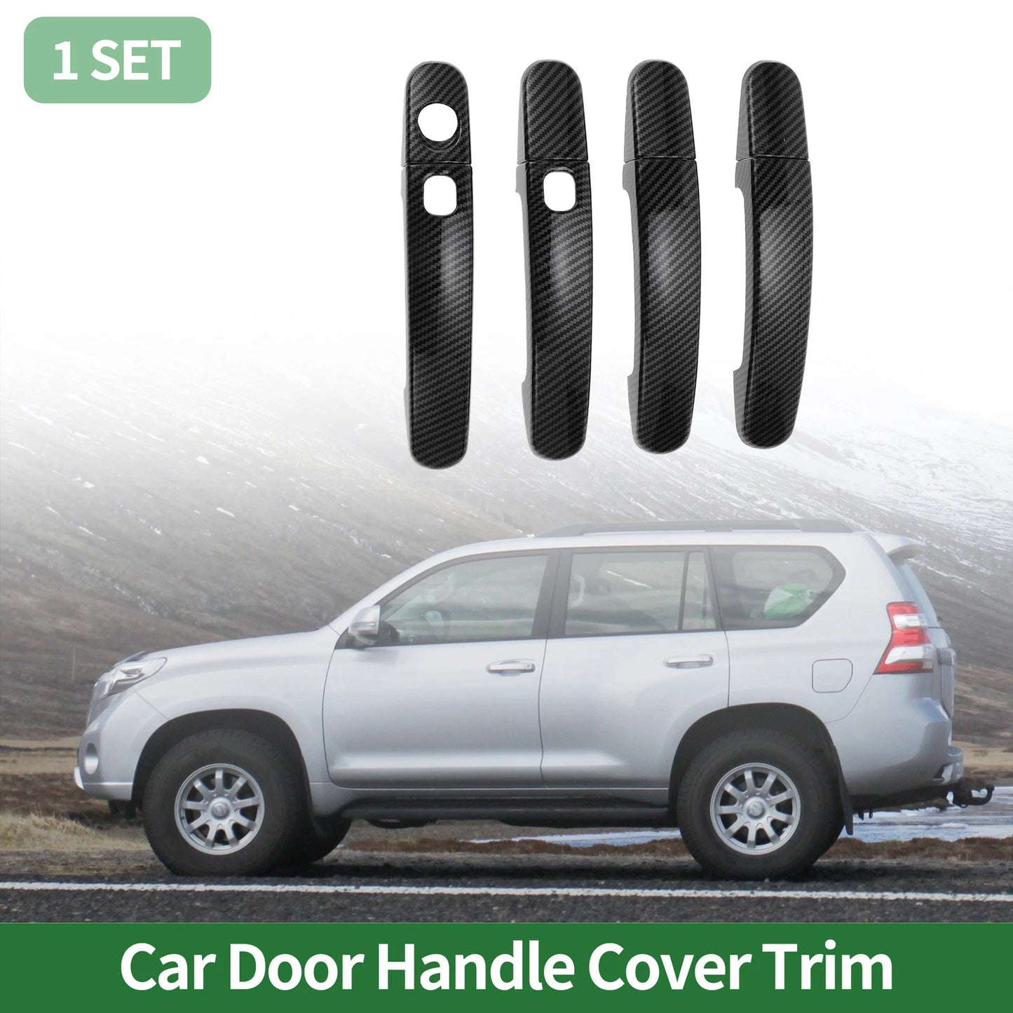 Smart Car Door Handle Cover Trim for Ford Focus 2012-2018 Carbon Fiber Black