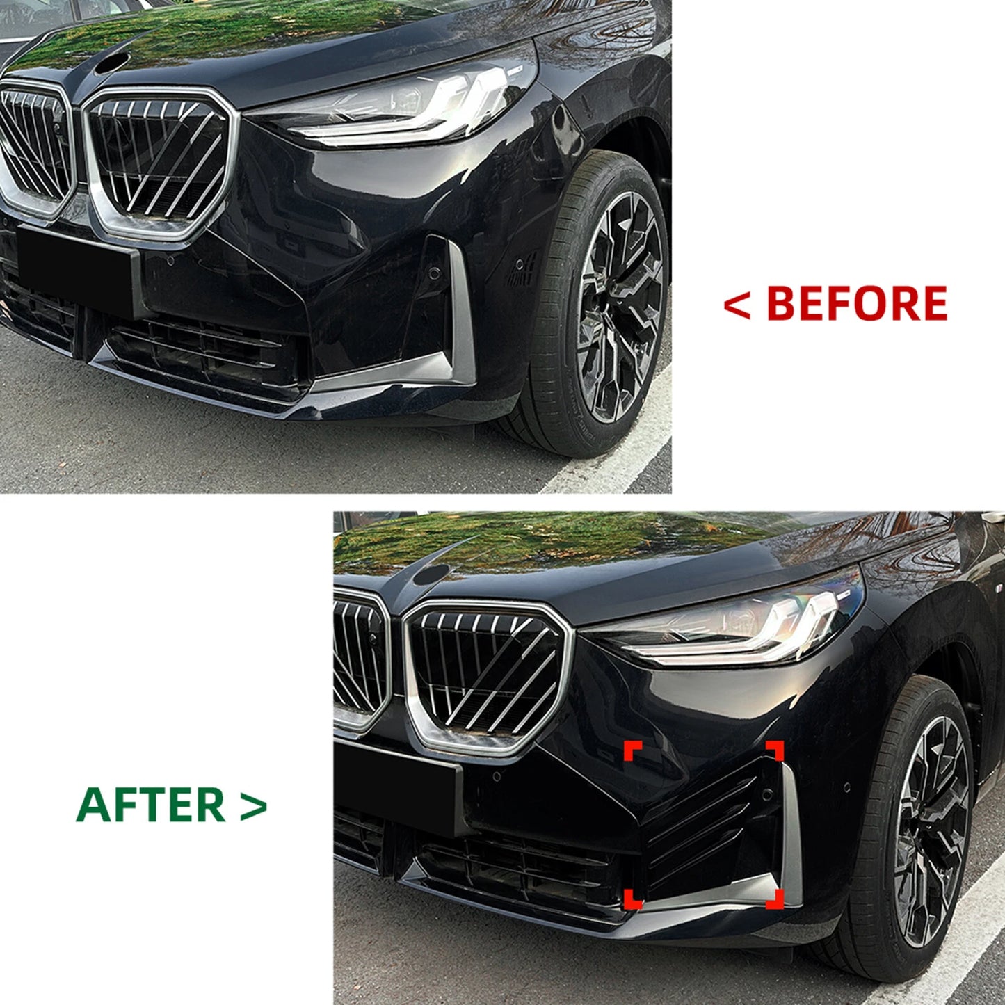 2 x Carbon Look Front Bumper Side Vent Trim for BMW X3 G45 (2025)