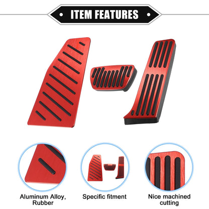 Gas Brake Footrest Pedal Cover for Toyota Rav4 (2019-2023) Red Aluminum Rubber