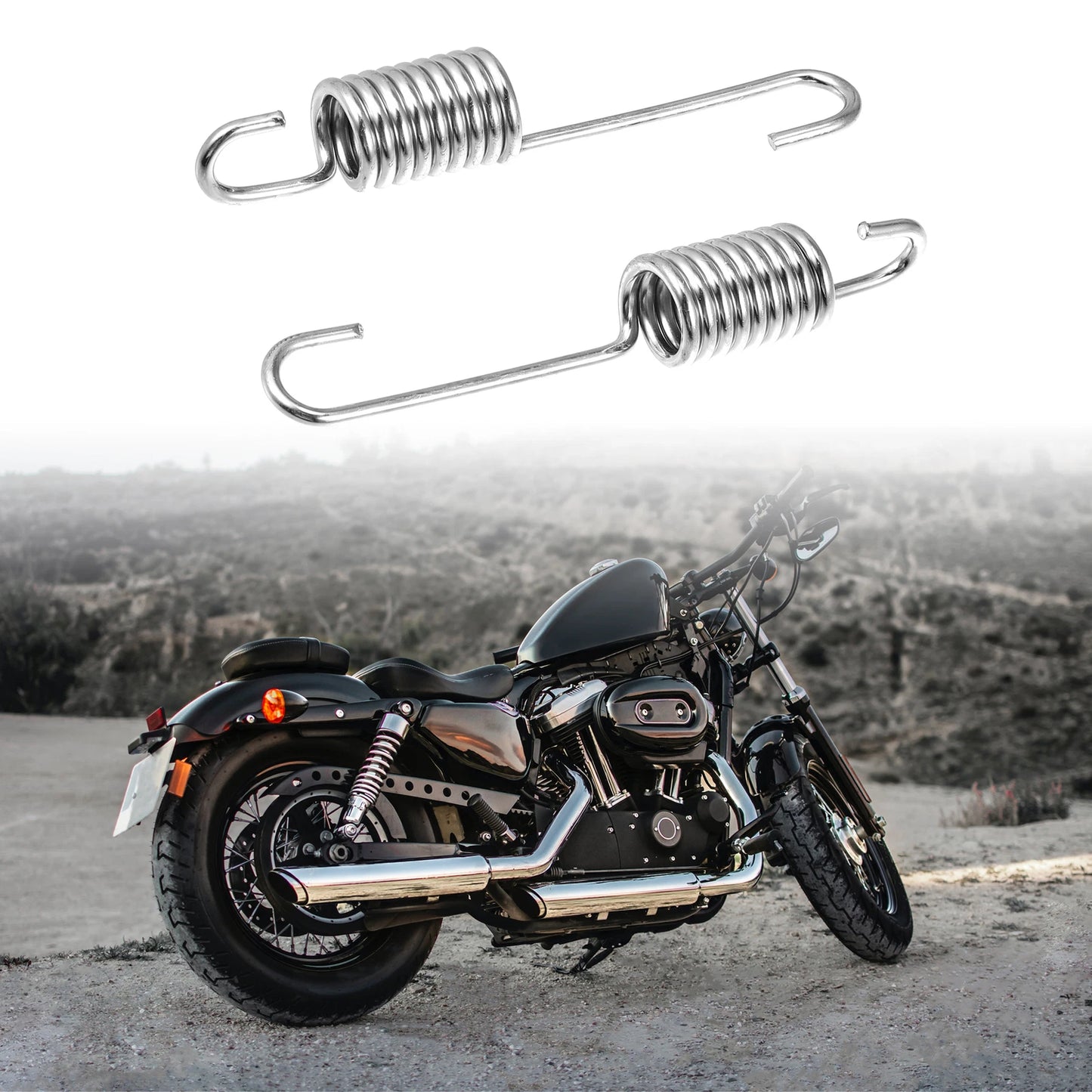 4 x 8.5cm Silver Tone Motorcycle Brake Pedal Return Spring for Honda