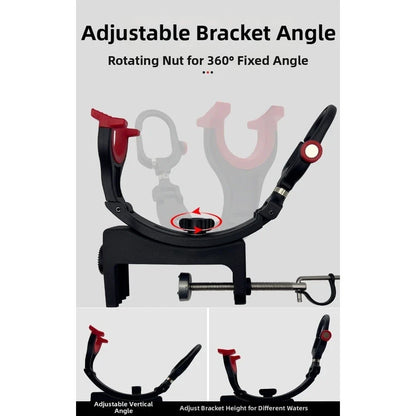Fishing Rod Holder Dual Adjustable Heads for Boat, PWC, Bowrider, Inflatable