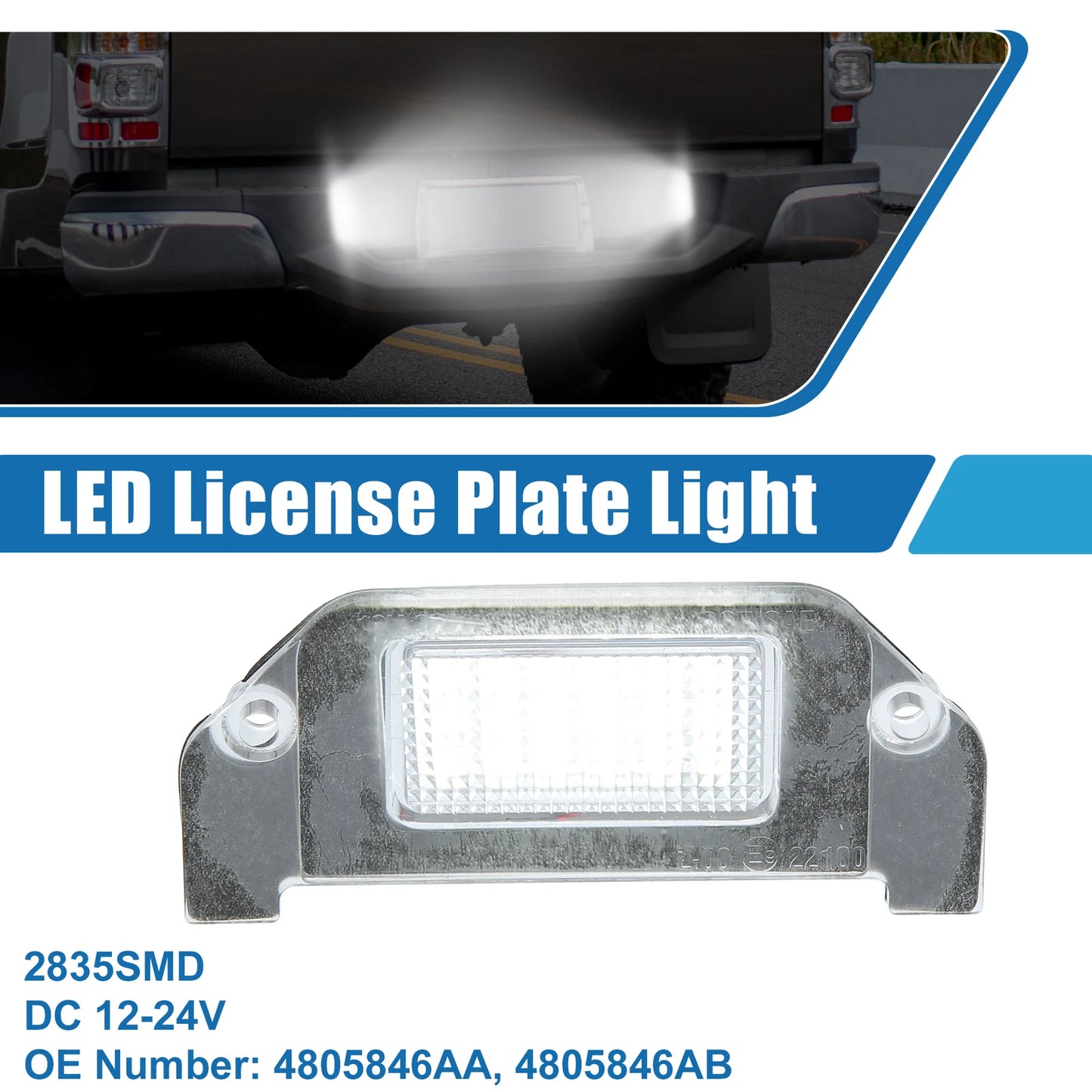 White LED License Plate Light Assembly 2835SMD for Dodge Dart
