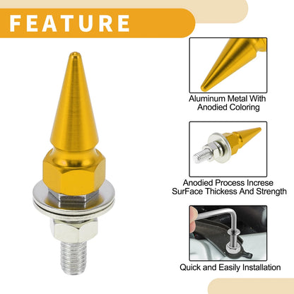 License Plate Screws Cover 54mm Gold Tone 4 Pcs for Universal Motorcycle M6