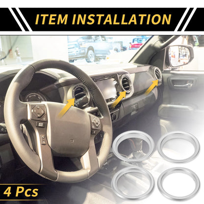 AC Vent Dashboard Decor Rings for Jeep Wrangler JL JLU (2018-2020) - 4 Pcs