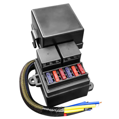Pre-Wired Fuse Relay Box + 4-Pin 80A Relay + Fuse Kit for Car SUV RV Boat