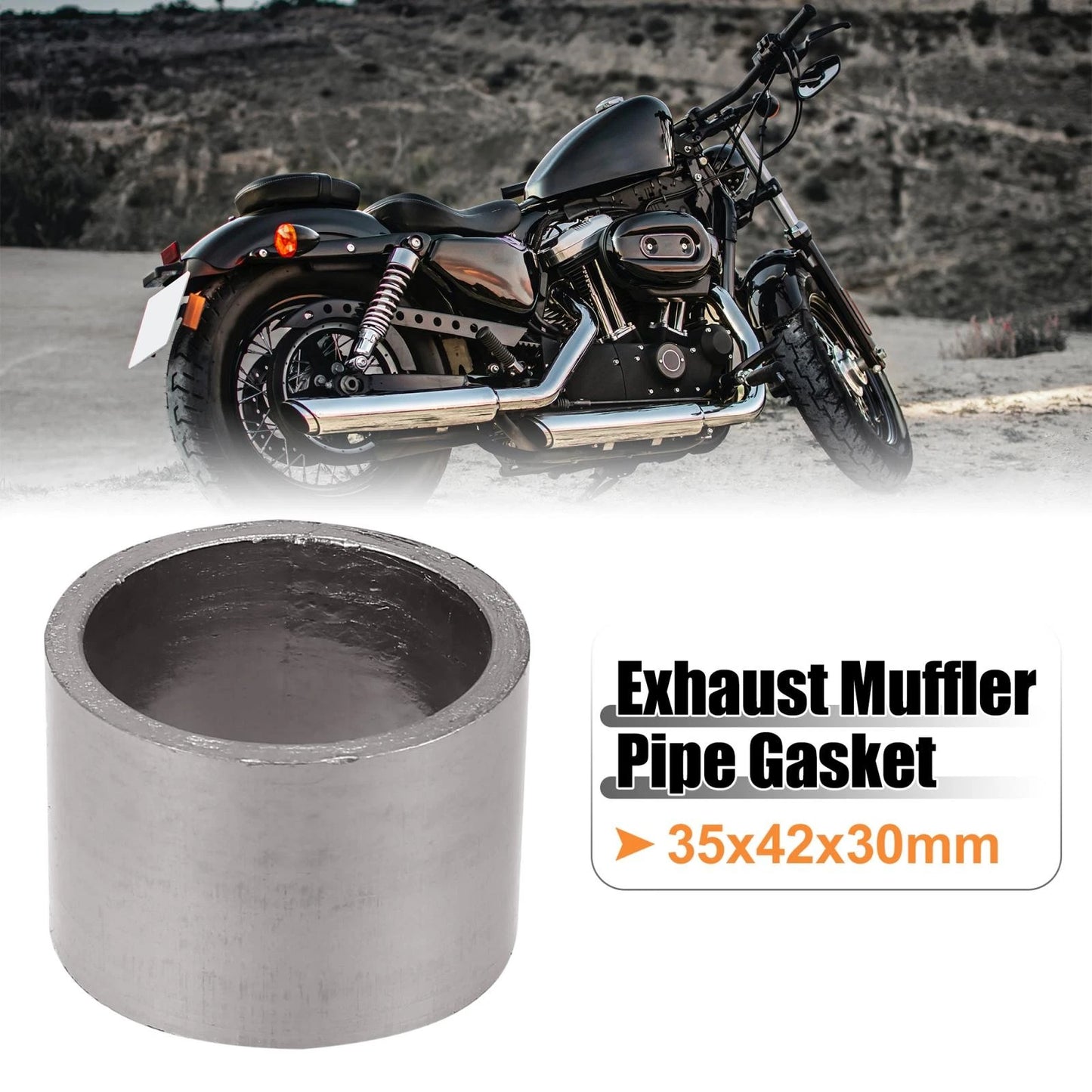 Exhaust Muffler Pipe Gasket Graphite Seal Ring / 35mm ID 42mm OD for Motorcycle