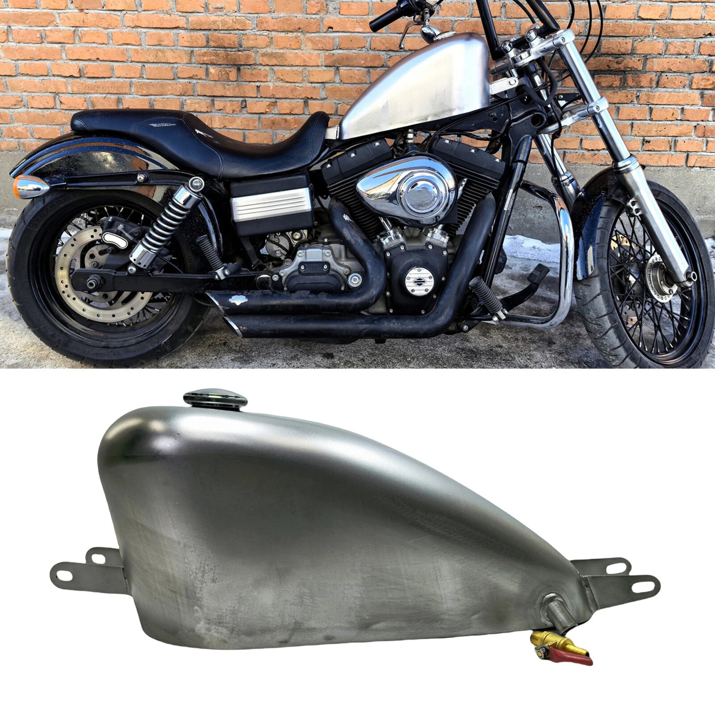 Fuel Tank for Harley Dyna 2 x 2004-2006 Silver Unpainted (2004-2006)
