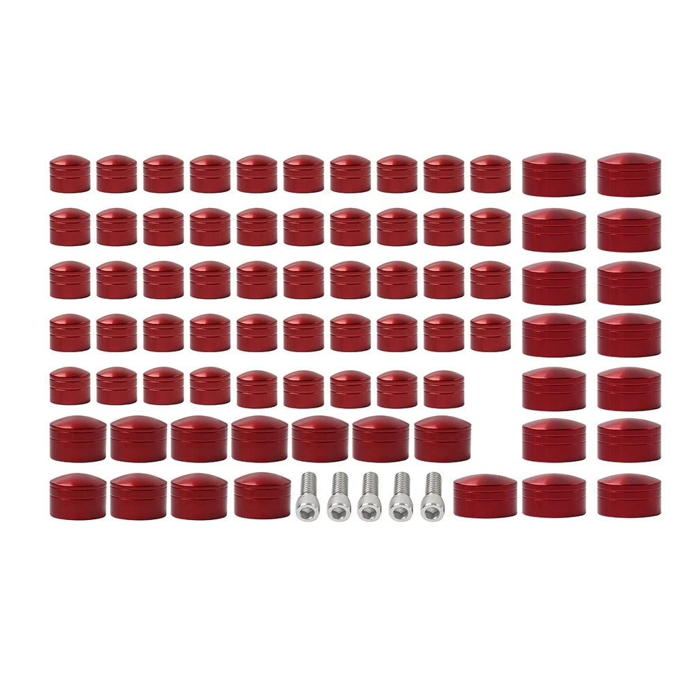 75X Red Engine Bolt Topper Caps for Harley Touring Road Street Glide (2007-2016)
