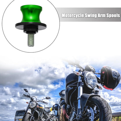 2 x 8mm Motorcycle Swing Arm Spool Rear Stand Sliders Green for Motorcycle