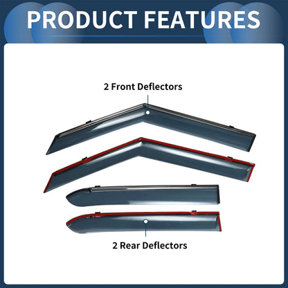 1 Set Window Deflectors Vent Visors for Chevrolet Trailblazer (2021-2024)