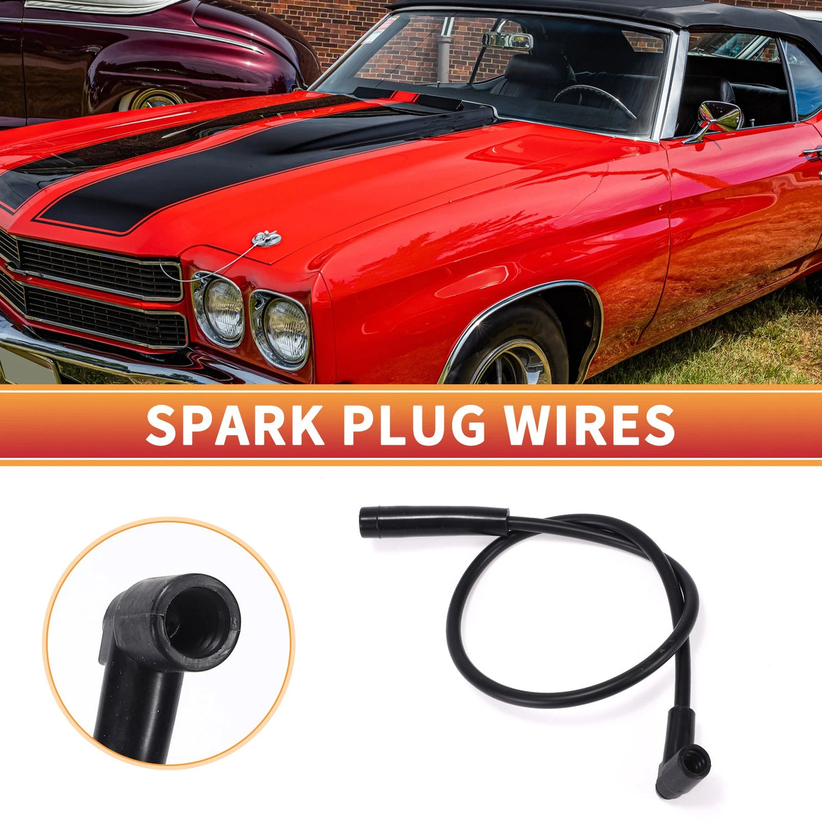 9 Pcs Spark Plug Wires & Coil Cables for Chevrolet Blazer 7.4L V8 (1973-1973)