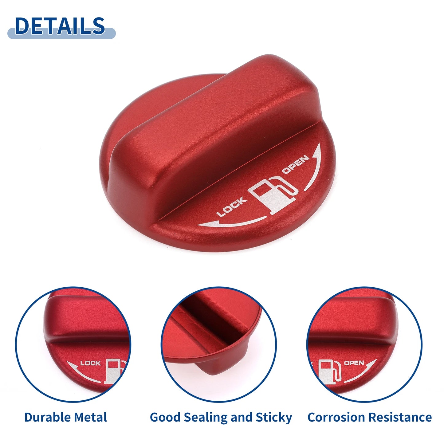 Metal Gas Fuel Tank Cap Cover Sticker Red for Toyota Alphard 20 Series (2015-2023)