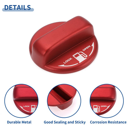 Metal Gas Fuel Tank Cap Cover Sticker Red for Toyota Alphard 20 Series (2015-2023)