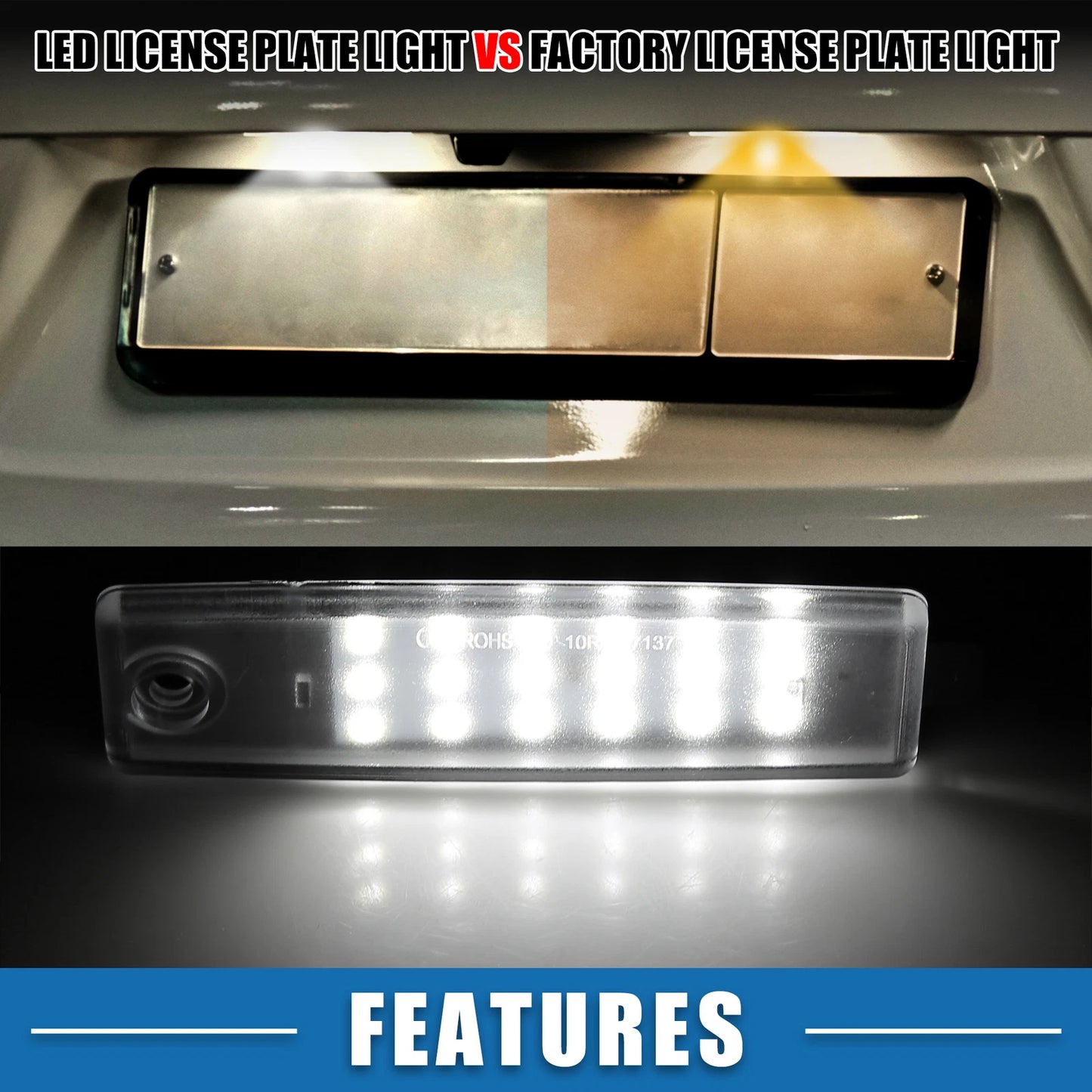 White LED License Plate Lights for Toyota RAV4 (2010-2014)
