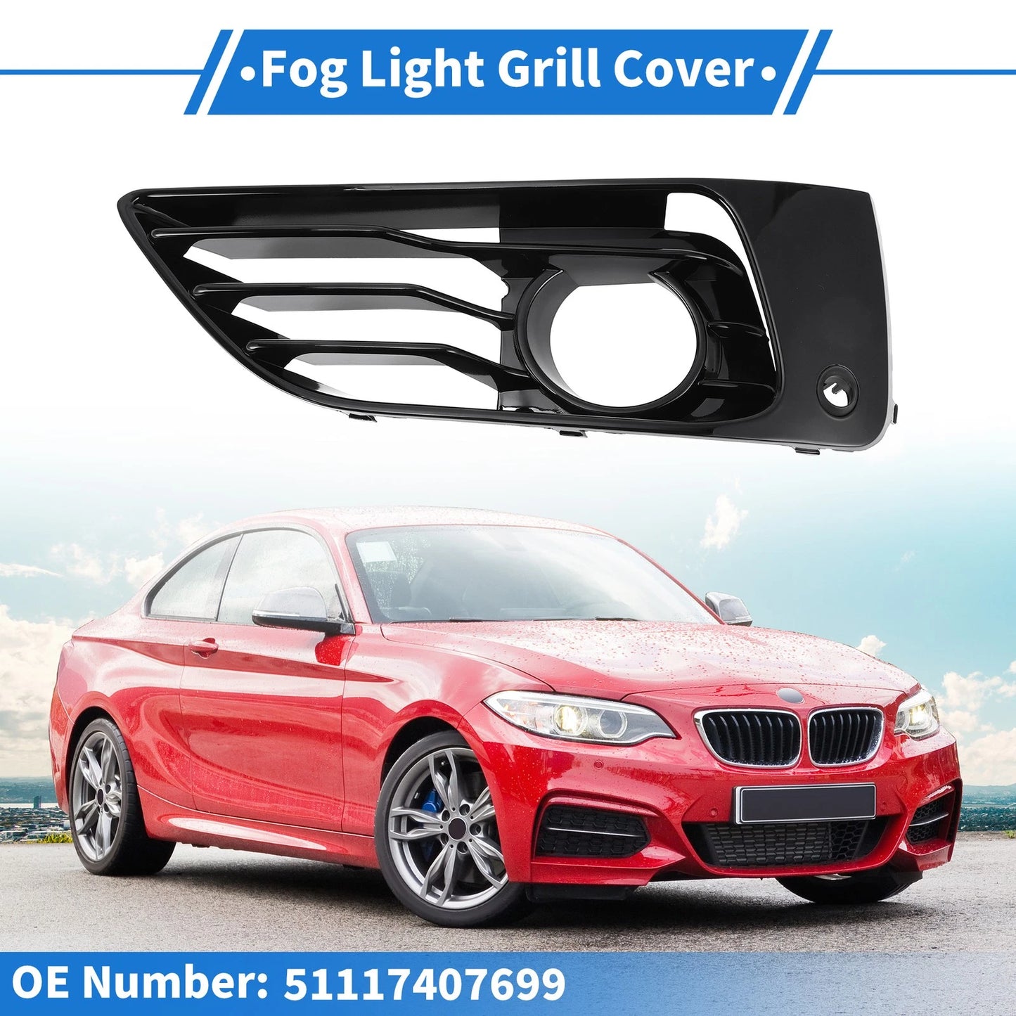 Front Left Fog Light Grill for BMW 2 Series (2017-2020) - 1 x Piece