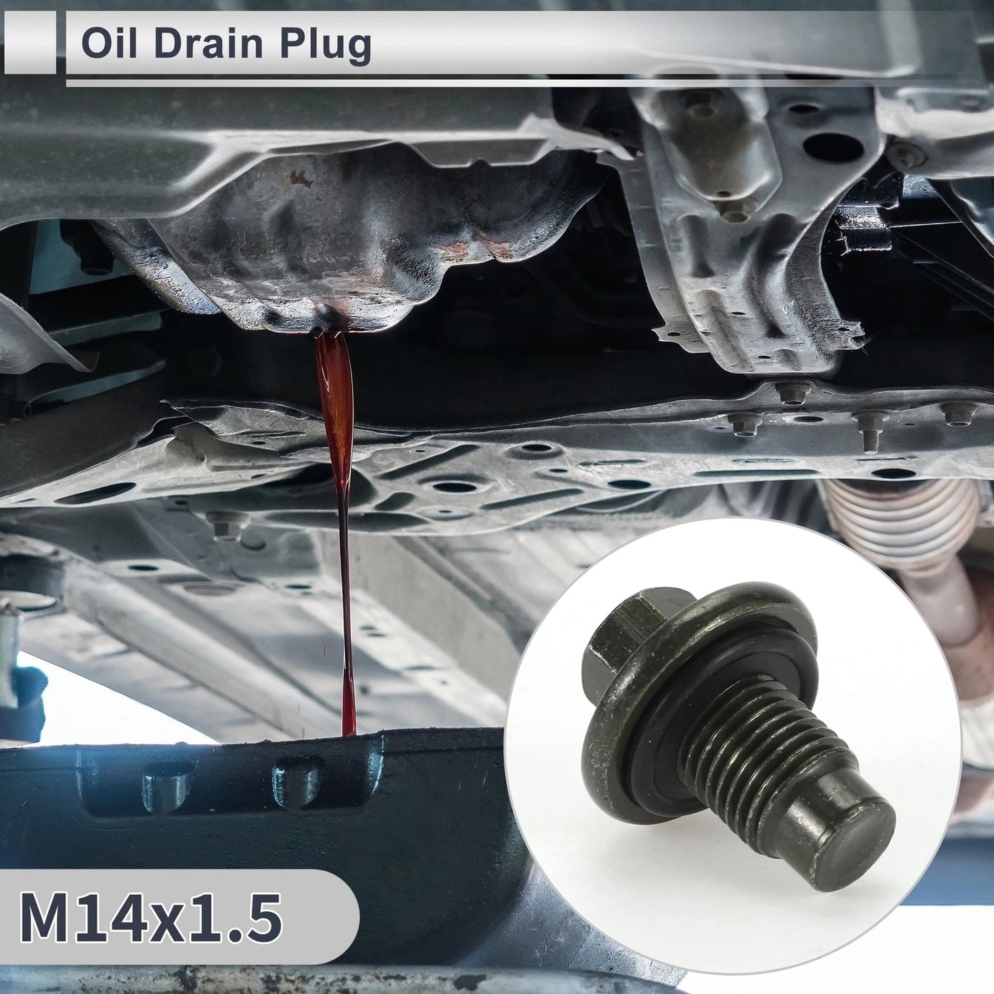 Set M14x1.5 1.34" Engine Oil Drain Plug W/ O Ring for Car Motorcycle