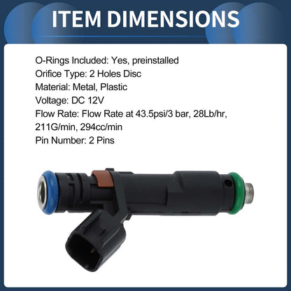 Fuel Injector for Ford F-150 V8 5.4L 2005-2006 (1 x Black)