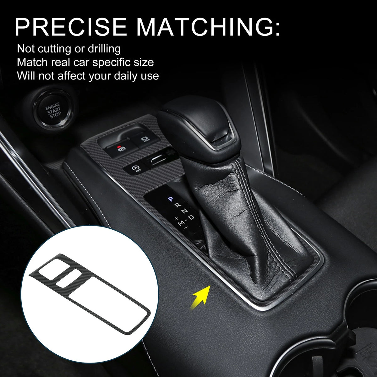 Carbon Fiber Gear Shift Panel Cover for Toyota Harrier 80 Series (1997-2003)