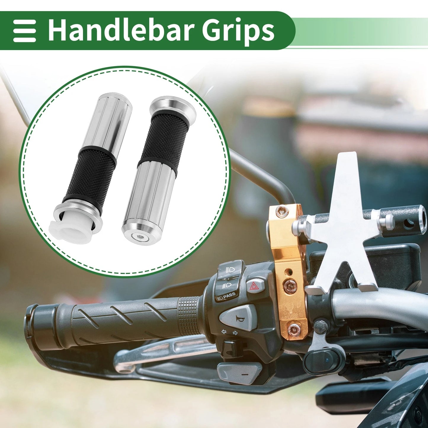 Grips / 7/8" 22mm / Motorcycle Hand Grips for Make Model